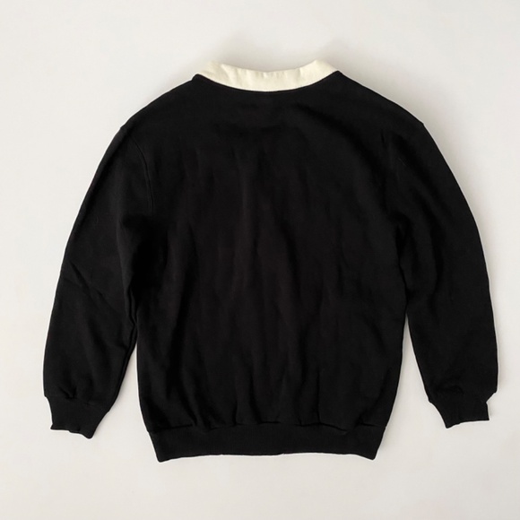 PINK Victoria's Secret Varsity Sweater w/ Embroidered Logo Black w/ Ivory Nwt - Picture 3 of 3